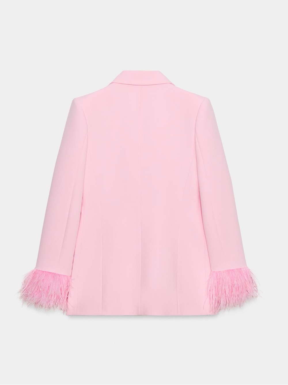 New with tags! Zara Pink Blazer with Feather-Cuffs - Picture 2 of 6